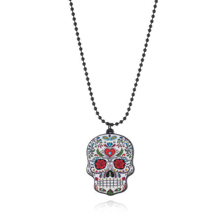 Wholesale Plastic Resin Skull Plate Necklace MOQ≥6 JDC-NE-SNi001