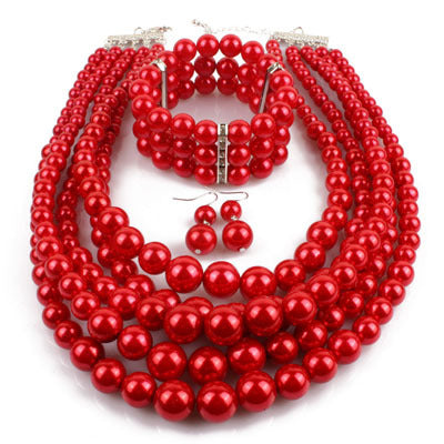 Jewelry WholesaleWholesale ABS Plastic Pearl Beaded Necklace Set JDC-NE-TC279 Necklaces 腾层 %variant_option1% %variant_option2% %variant_option3%  Factory Price JoyasDeChina Joyas De China