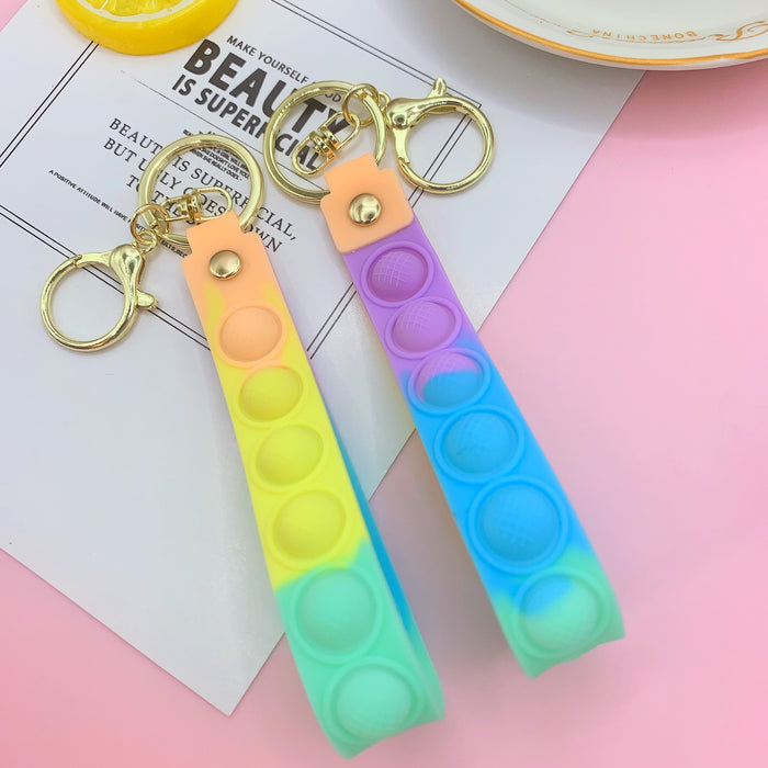 Wholesale Keychains For Backpacks Bubble Color Rodent Pioneer Wrist Strap Pendant Decompression Toy MOQ≥2 JDC-KC-LiAng001