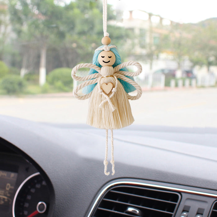 Jewelry WholesaleWholesale Cotton Rope Wood Beads Weaving Handmade Angel Car Ornament MOQ≥2 JDC-DC-JM002 Dreamcatcher 杰米 %variant_option1% %variant_option2% %variant_option3%  Factory Price JoyasDeChina Joyas De China