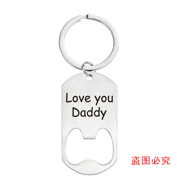 Jewelry WholesaleWholesale Father's Day Bottle Opener Metal Keychain JDC-KC-GangGu024 Keychains 钢古 %variant_option1% %variant_option2% %variant_option3%  Factory Price JoyasDeChina Joyas De China