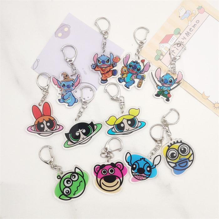 Wholesale pendant interstellar baby cute cartoon acrylic keychain MOQ≥2 JDC-KC-GLun005