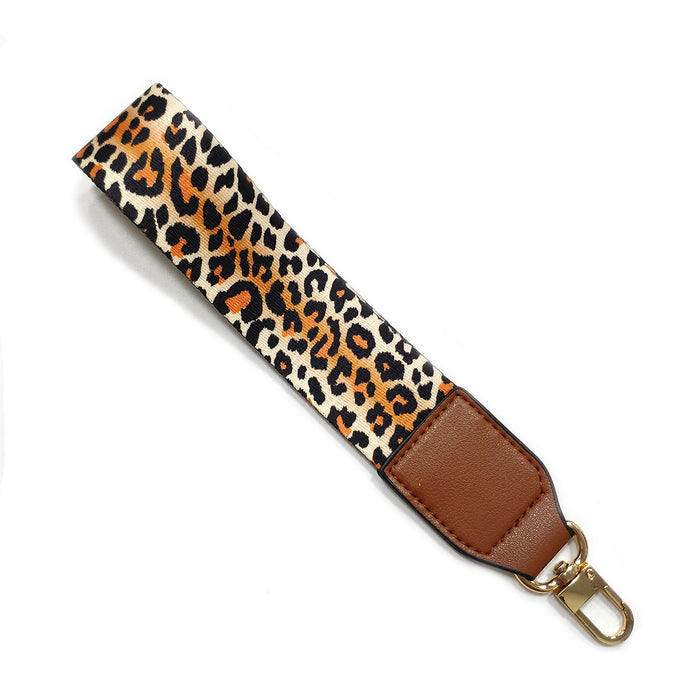 Jewelry WholesaleWholesale Leopard Nylon Leather Wrist Lanyard Keychain MOQ≥5 JDC-KC-HXY001 Keychains 宏鑫阳 %variant_option1% %variant_option2% %variant_option3%  Factory Price JoyasDeChina Joyas De China