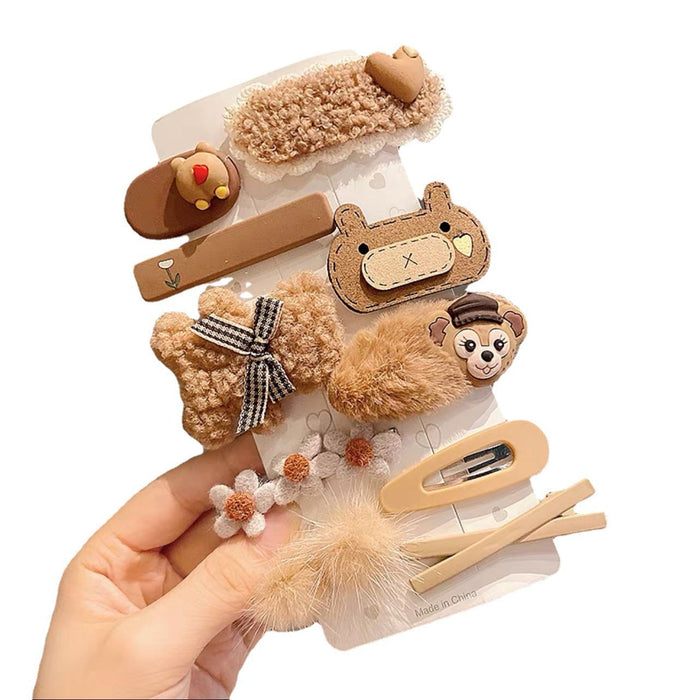 Wholesale milk coffee plush hair clip side clip  JDC-HC-YuTing004