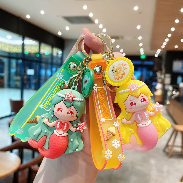 Wholesale cartoon mermaid keychain cute bag pendant JDC-KC-LeZ005