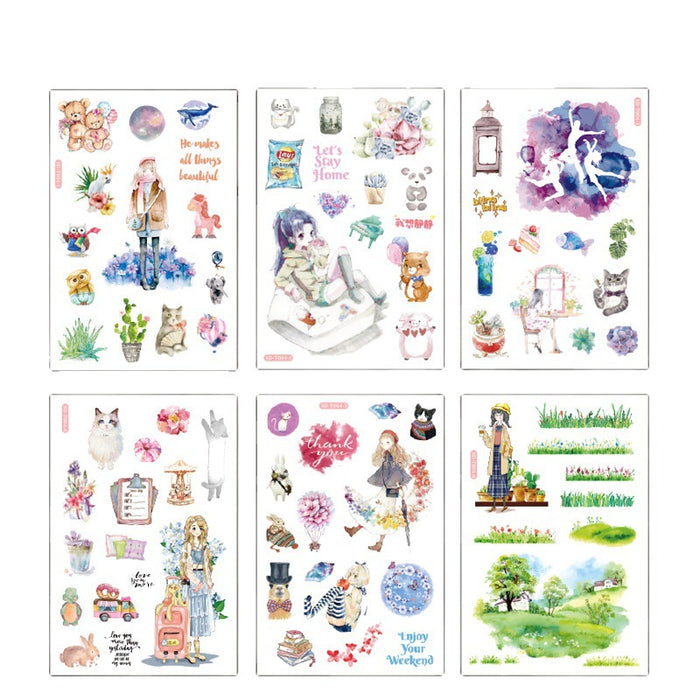 Wholesale Sticker DIY Handmade 6pcs JDC-ST-WeiL006