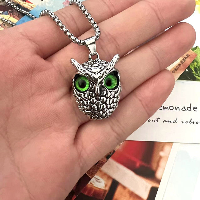 Wholesale Cross -border Silver Vintage Series Punk Cat Eagle Pendant necklace MOQ≥10 JDC-NE-YiFan001