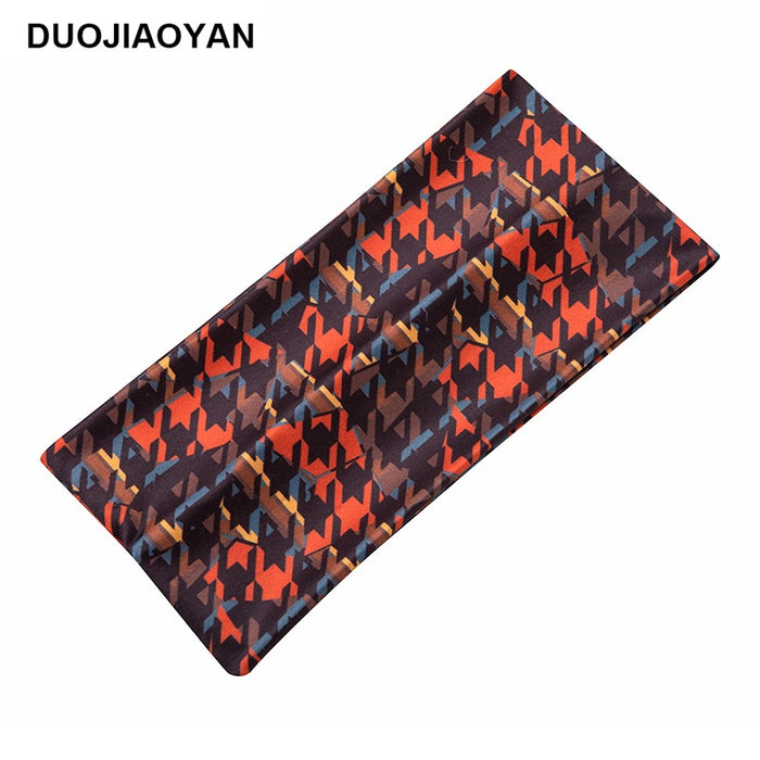 Wholesale Stretch Printed Headband Ethnic Style Pattern Wide Side Hairband MOQ≥3 JDC-HD-Jiaoy016