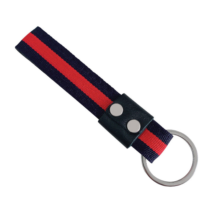 Wholesale Metal Striped Webbing Strap Metal Keychain (F) JDC-KC-SCheng019