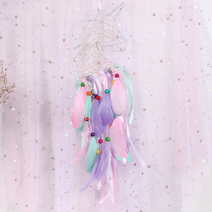 Wholesale unicorn dream catcher pendant ins creative cute MOQ≥2 JDC-DC-RXin011