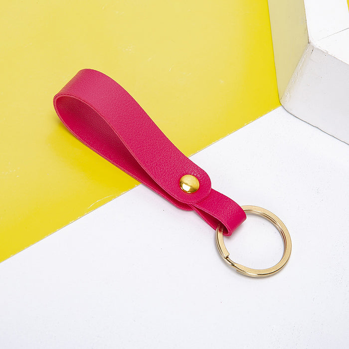 Wholesale Keychains PU Leather Car Simple Solid Color JDC-KC-XingR008