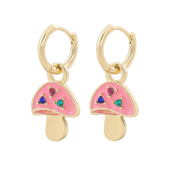 Jewelry WholesaleWholesale multi-color drop oil mushroom earrings JDC-ES-YiD004 Earrings 宜达 %variant_option1% %variant_option2% %variant_option3%  Factory Price JoyasDeChina Joyas De China