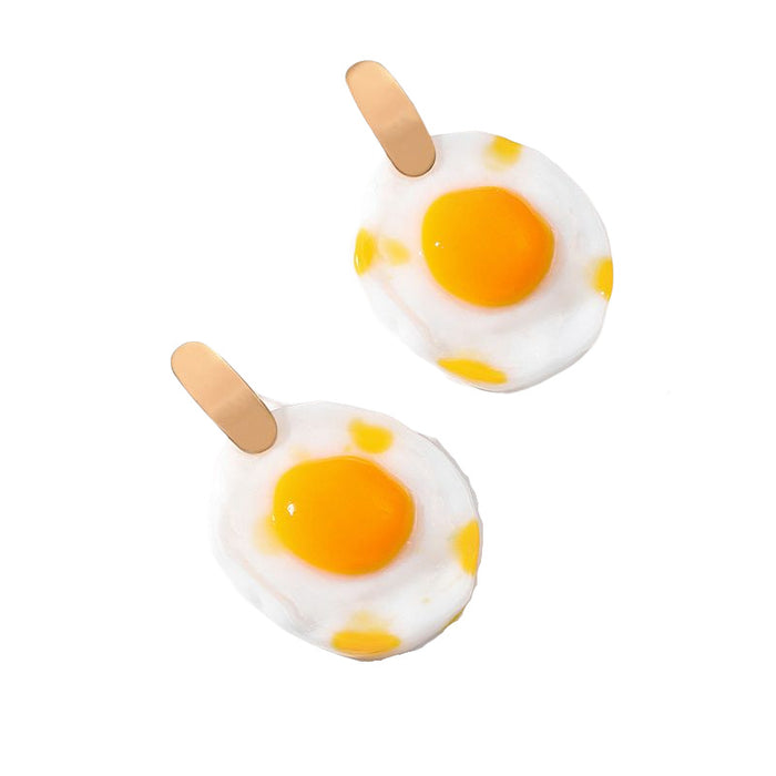 Wholesale Earrings Alloy Acrylic Creative Fried Eggs JDC-ES-GuTe004