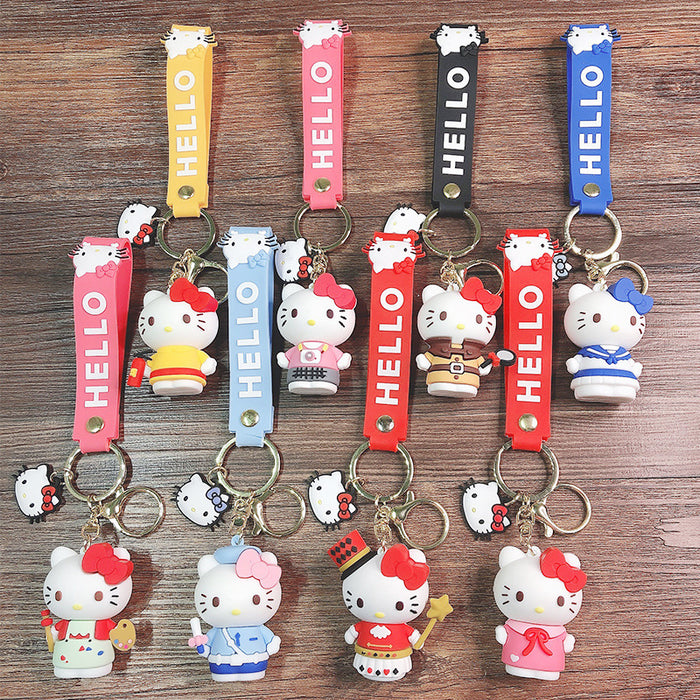 Wholesale Keychain Silicone Cute Cartoon Cat MOQ≥2 (M) JDC-KC-JBao002