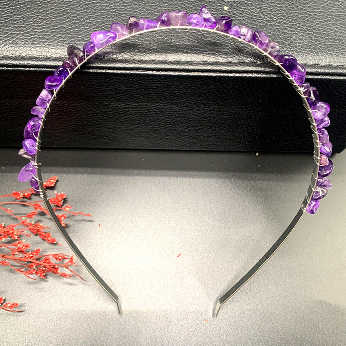 Wholesale Natural Crystal Gravel Crown Headband JDC-HD-ZHIY001