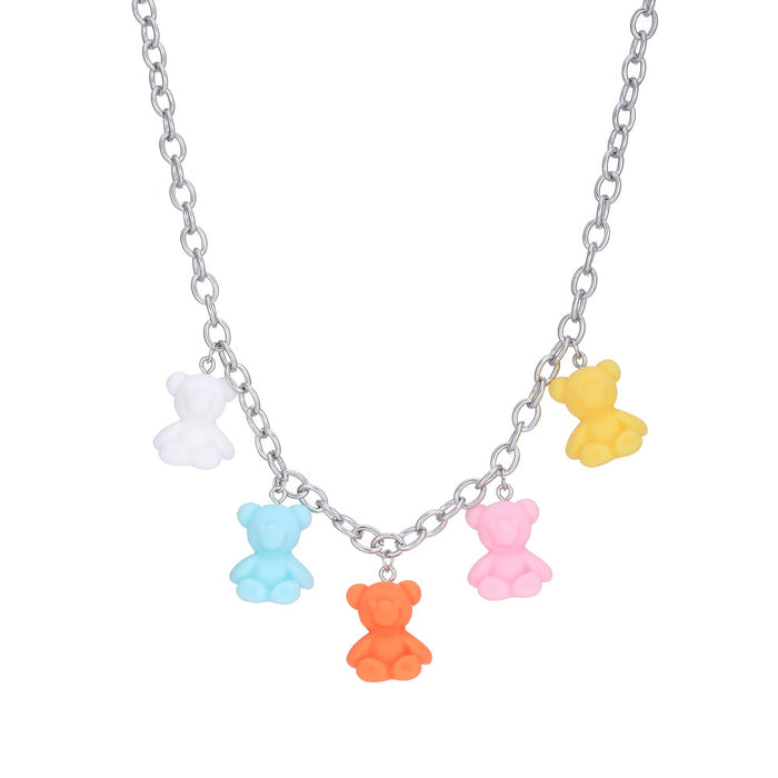 Wholesale Necklace Resin Cute Cartoon Fruit Flower MOQ≥2 JDC-NE-YiD046