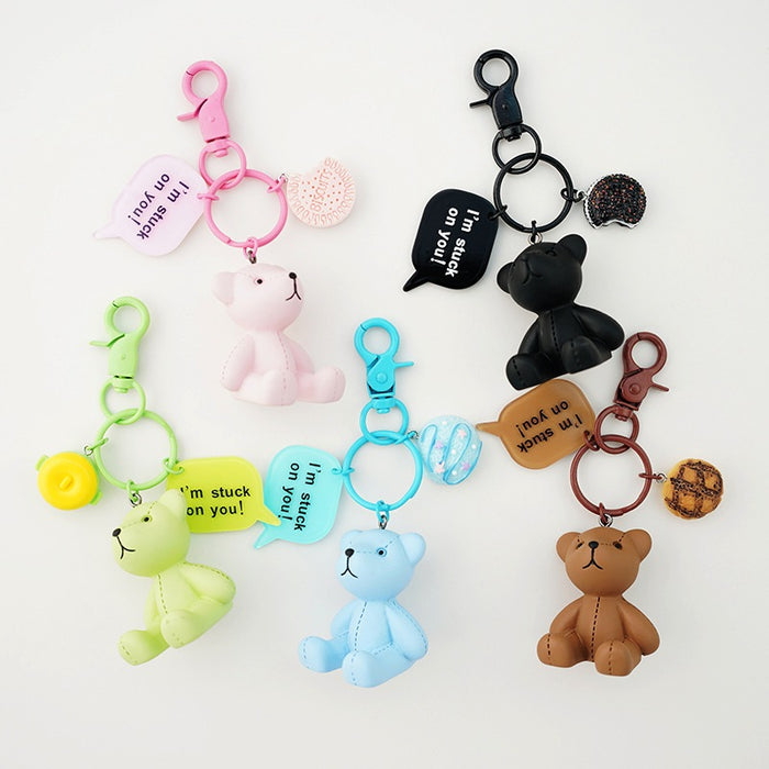 Wholesale Keychain PVC Soft Resin Muppet Bear Exquisite Cute Tide Brand Auto Pendant MOQ≥2 JDC-KC-ShuL008