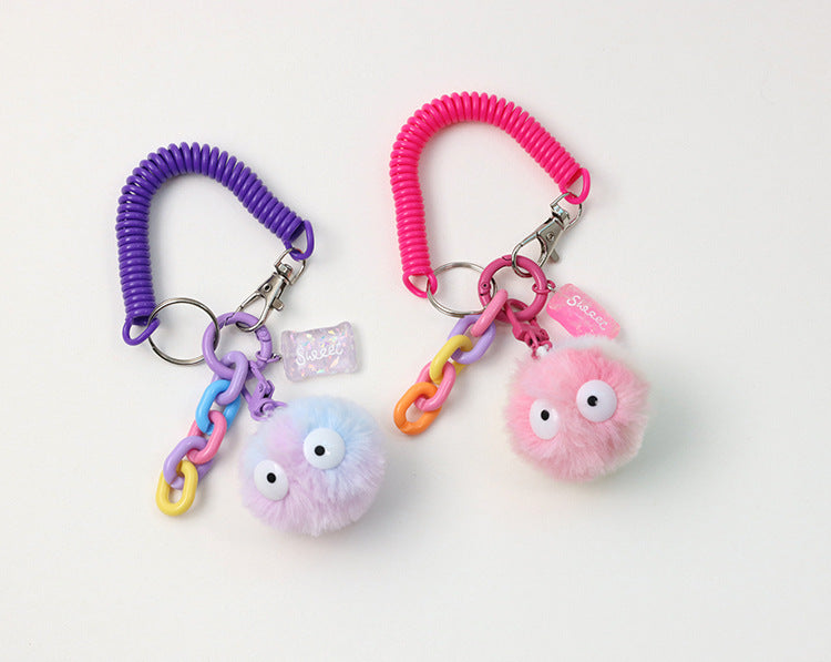 Jewelry WholesaleWholesale Gradient Doll Hairball Phone Cord Keychain MOQ≥2 JDC-KC-ShuL001 Keychains 舒雷 %variant_option1% %variant_option2% %variant_option3%  Factory Price JoyasDeChina Joyas De China