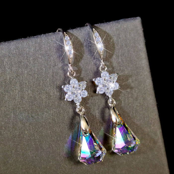 Wholesale Earrings Artificial Crystal Micro Setting Zircon Super Flashing Diamonds JDC-ES-FanMeng004