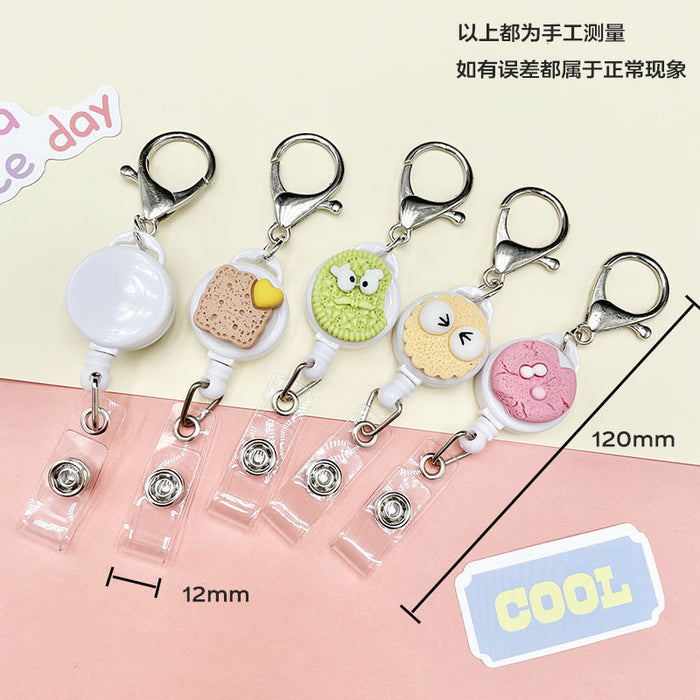 Wholesale Keychains Plastic Silicone Cute Cartoon Retractable Pull Buckle Round Cable Puller (M) MOQ≥2 JDC-KC-DKWH006