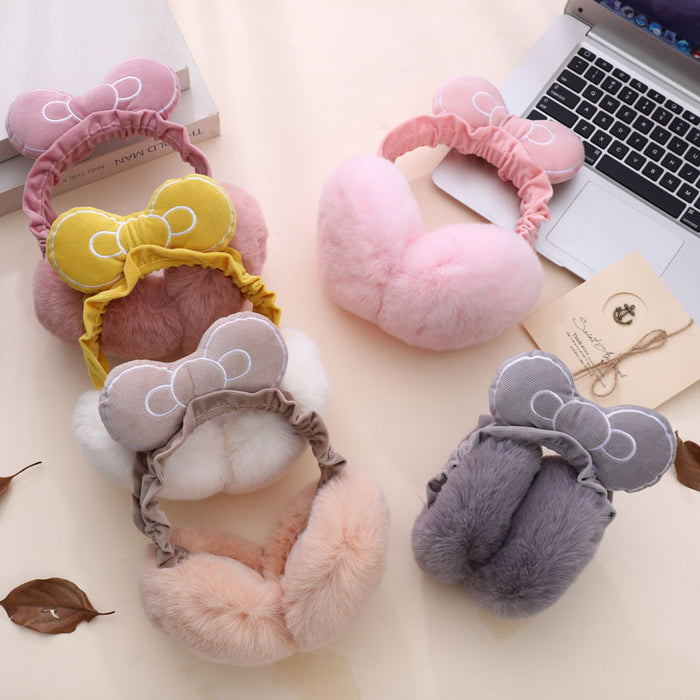 Wholesale Earmuff Plush Foldable Cute Warm Winter Bow MOQ≥3 JDC-EF-ChuD003