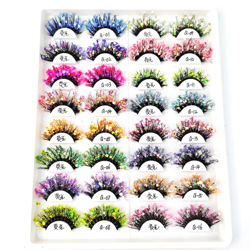 Jewelry WholesaleWholesale Color Luminous 3D False Eyelashes Natural Glitter Sequins MOQ≥3 JDC-EY-XLin001 eyelashes 馨琳 %variant_option1% %variant_option2% %variant_option3%  Factory Price JoyasDeChina Joyas De China