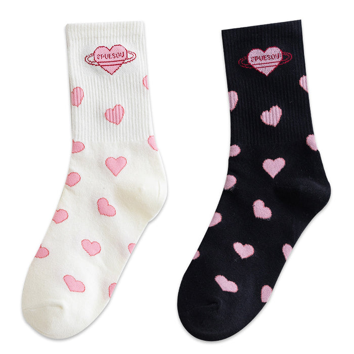 Wholesale socks women's socks pink love cute MOQ≥2 JDC-SK-CYu017