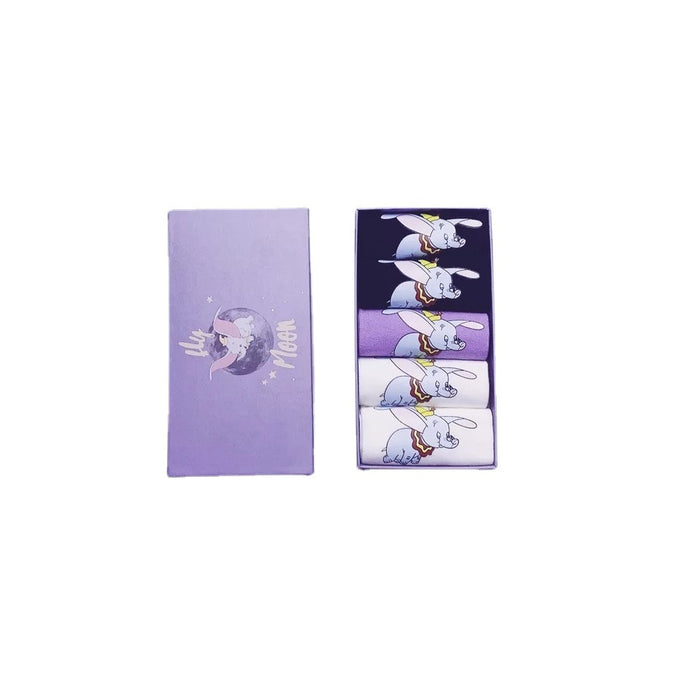 Wholesale Sock Cotton Dumbo Cartoon 5pcs (M) JDC-SK-XingN002