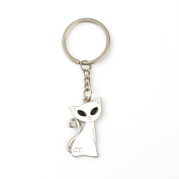 Wholesale Keychain Alloy Cute Cartoon Cat MOQ≥2 JDC-KC-MengO003