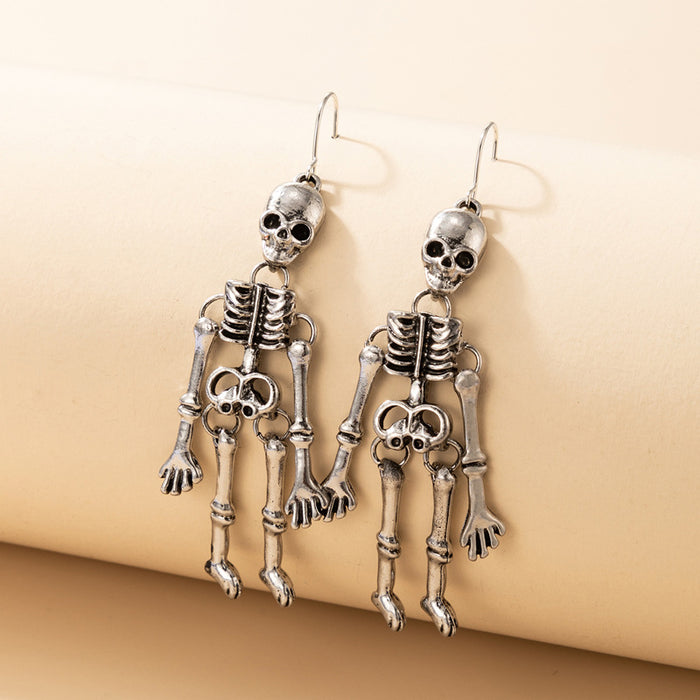 Wholesale Earrings Alloy Halloween Full Diamond Skull Humanoid Earrings JDC-ES-MOM022