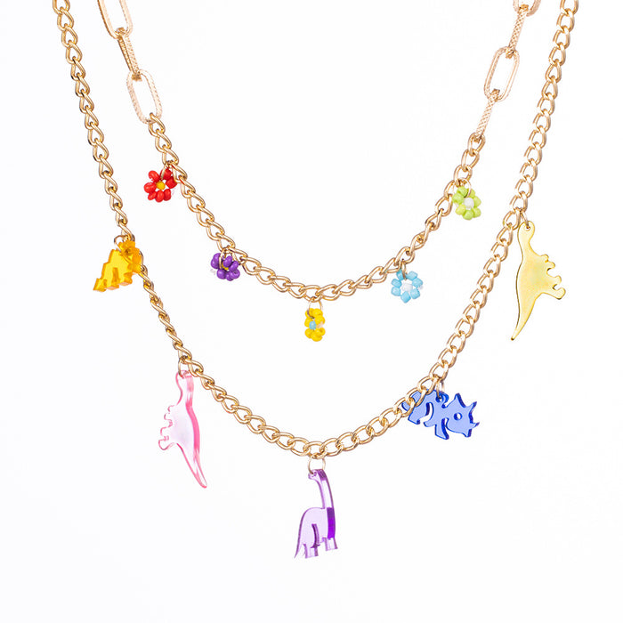 Jewelry WholesaleWholesale Transparent Dinosaur Alloy Multilayer Necklace JDC-NE-YiD004 Necklaces 宜达 %variant_option1% %variant_option2% %variant_option3%  Factory Price JoyasDeChina Joyas De China