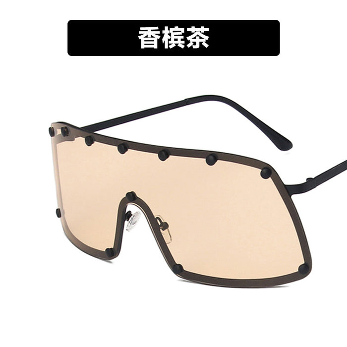 Wholesale One Piece Studded Sunglasses Goggles Oversized Frame JDC-SG-KD176