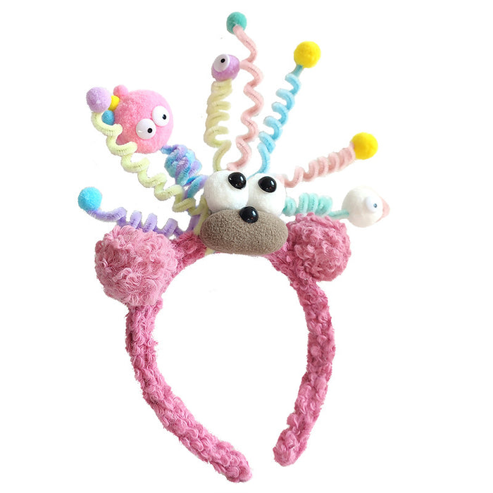 Wholesale Headband lamb velvet high elastic fiber material cute cartoon little monster MOQ≥2 JDC-HD-YuYue005