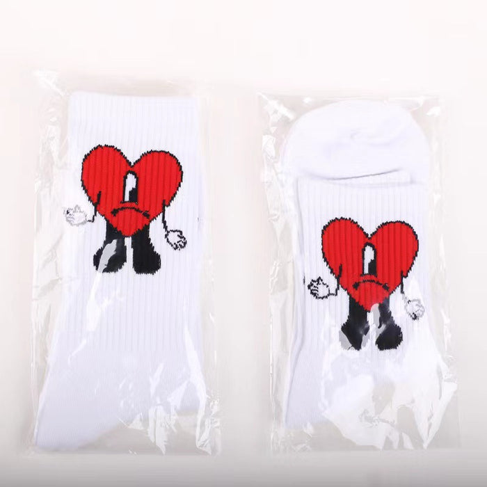 Wholesale Socks Cotton Funny Heart Pattern Socks MOQ≥2 (F) JDC-SK-DSY001