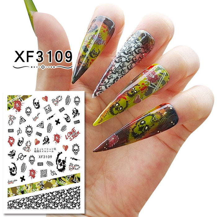 Wholesale Eco Resin Halloween Series Nail Stickers MOQ≥3 JDC-NS-Jinjia002