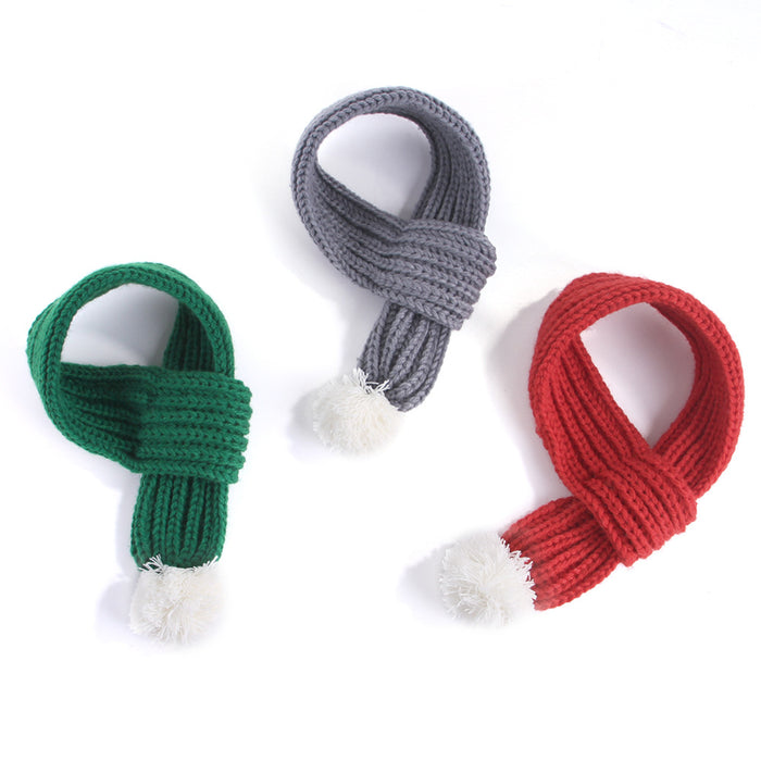 Wholesale Pet Decorations Short Plush Knitted Christmas Scarf MOQ≥2 JDC-PD-Miaodi001