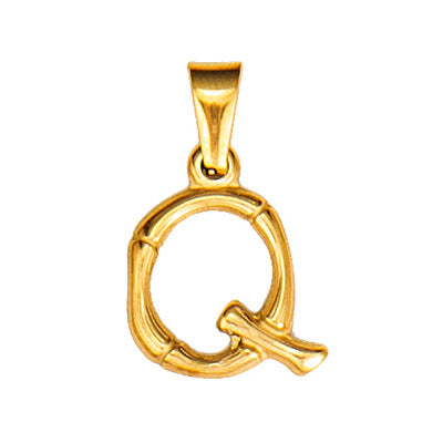 Wholesale Bamboo Three-dimensional Titanium Steel Plated 18K Gold Pendant MOQ≥2 JDC-PT-QianJ001