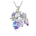 Jewelry WholesaleWholesale fashion colorful diamonds Angel necklace peach pendant JDC-NE-LongR003 Necklaces 龙瑞 %variant_option1% %variant_option2% %variant_option3%  Factory Price JoyasDeChina Joyas De China