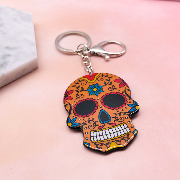 Jewelry WholesaleWholesale acrylic skull color keychain for halloween JDC-KC-LYan001 Keychains 翌焱 %variant_option1% %variant_option2% %variant_option3%  Factory Price JoyasDeChina Joyas De China