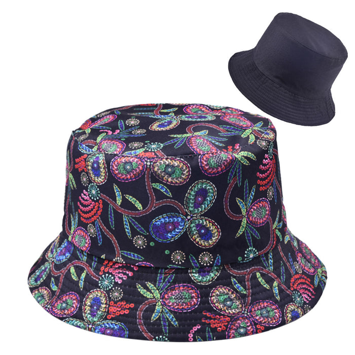 Wholesale Vintage Print Bucket Hat Reversible Sunshade MOQ≥2 JDC-FH-WenR019