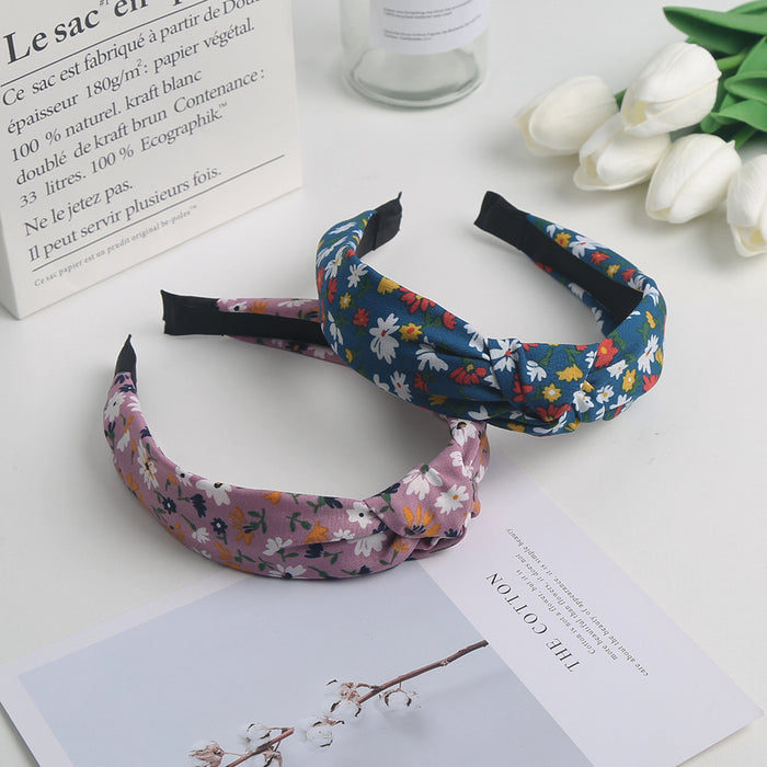 Wholesale High Skull Top Floral Cross Border Wide Headband JDC-HD-Kuhua006