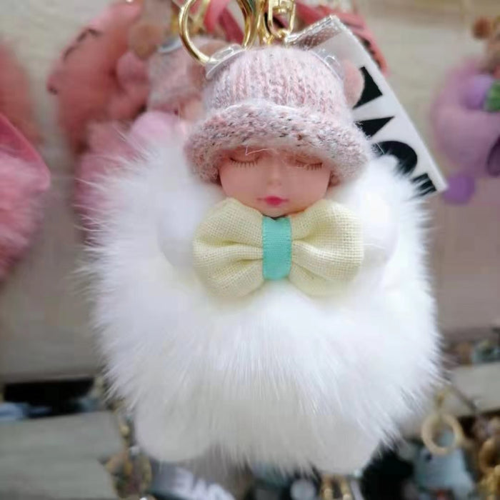 Wholesale Hairball Sleeping Doll Plush Keychain MOQ≥2 JDC-KC-HGuan001