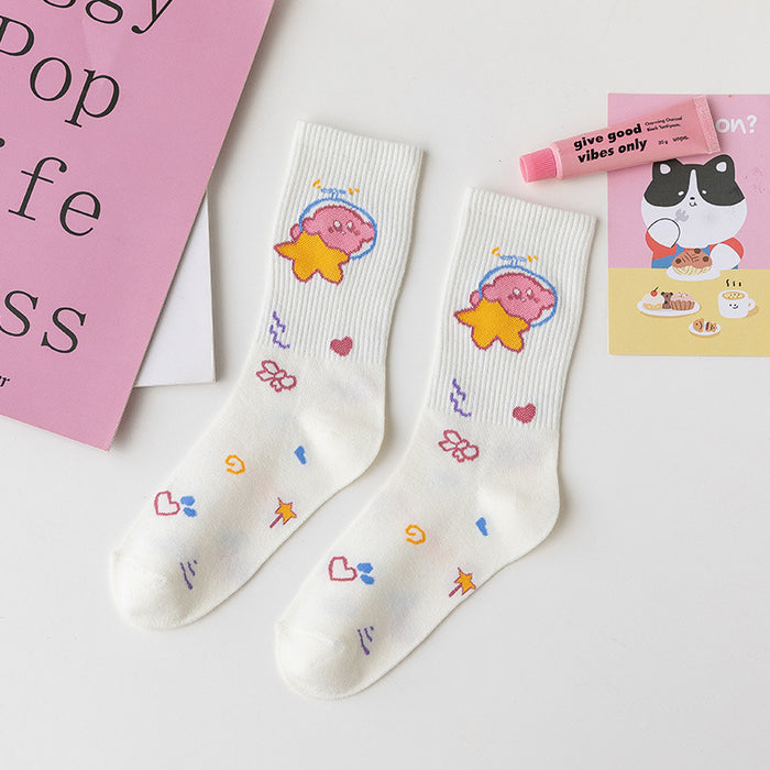 Wholesale Socks Cotton Cute Pink Cartoon Socks JDC-SK-MZX014