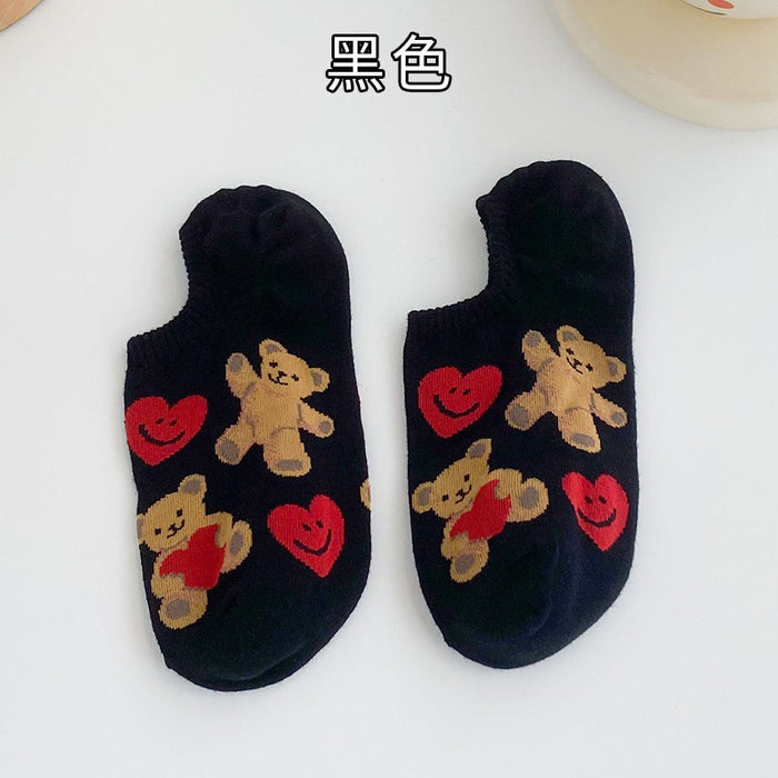 Wholesale socks summer thin boat socks cartoon socks to prevent heel drop MOQ≥3 JDC-SK-LinX005