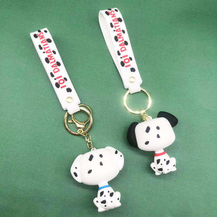 Wholesale Keychain PVC Cute Cartoon Spotted Dog Pendant MOQ≥2 JDC-KC-XSZ008