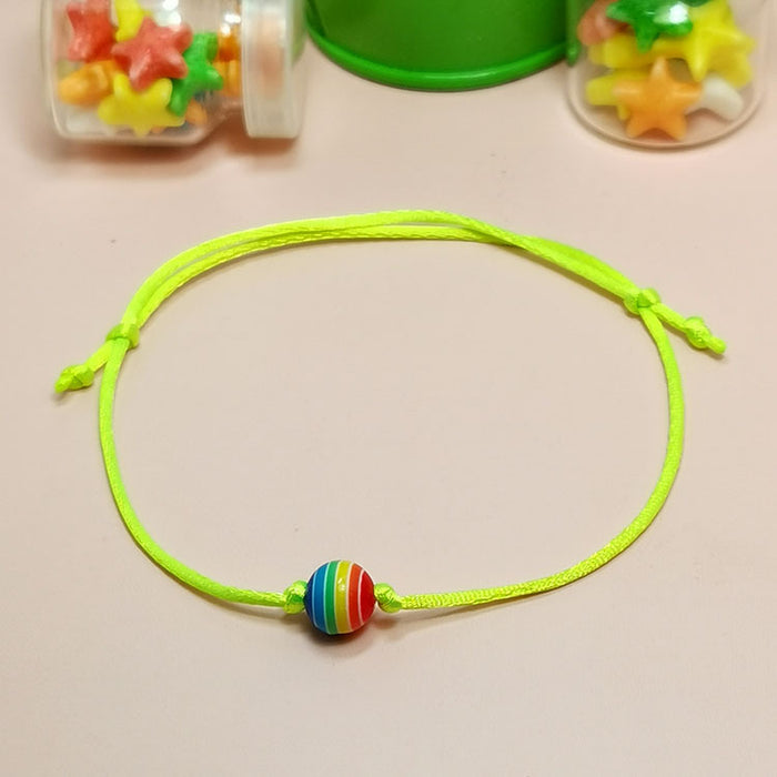 Wholesale colorful beads friendship braided same sex rainbow lgbt bracelet MOQ≥2 JDC-BT-HaoL011