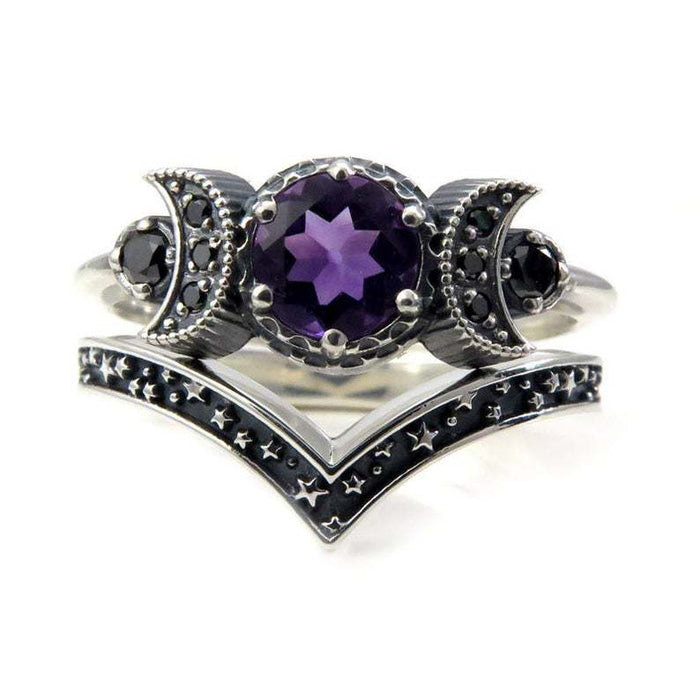 Wholesale Moon Goddess Crystal Alloy Ring JDC-RS-JiuN001