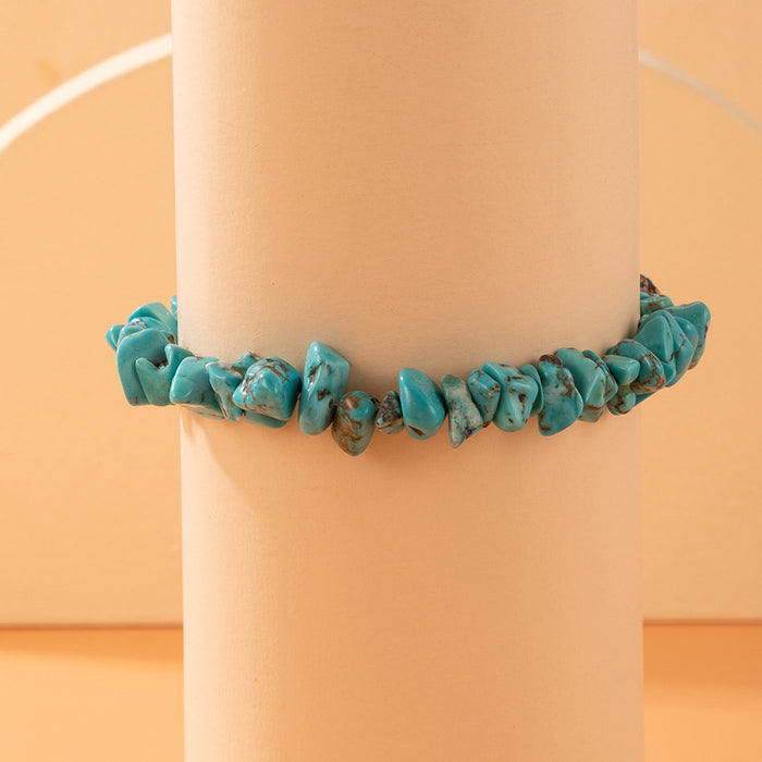 Wholesale Imitation Turquoise Single Layer Anklet Ethnic Style Irregular JDC-AS-C135