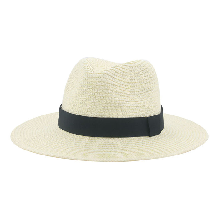 Jewelry WholesaleWholesale Black Belt Outdoor Beach Straw Hat JDC-FH-Guanchuan003 Fashionhat 冠川 %variant_option1% %variant_option2% %variant_option3%  Factory Price JoyasDeChina Joyas De China