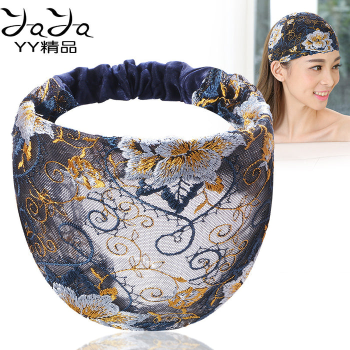 Jewelry WholesaleWholesale ethnic style lace flower blue wide-brimmed headband JDC-HD-Chunj005 Headband 纯界 %variant_option1% %variant_option2% %variant_option3%  Factory Price JoyasDeChina Joyas De China